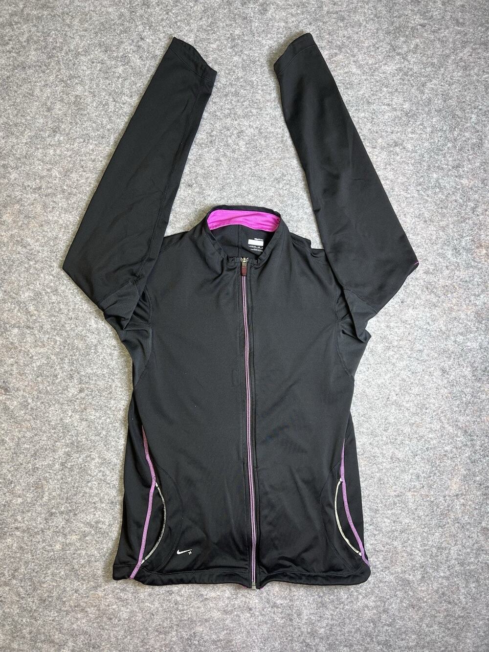 Nike Dri-FIT Black Pink Jacket Full Zip Athletic Running Training Youth Size L